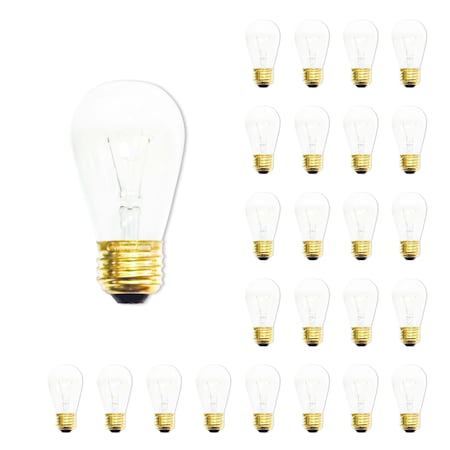 Bulbrite 11-Watt S14 Clear Dimmable Warm White Light Incandescent Light Bulb, 25PK 861015